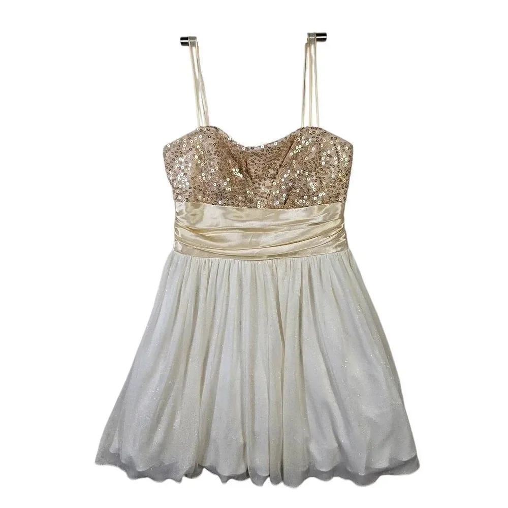 Speechless Gold Sequin & Ivory Dress Prom Size S